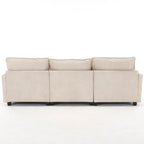 Canapé d'angle en velours 102 po avec pouf et oreillers lombaires