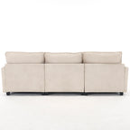 Canapé d'angle en velours 102 po avec pouf et oreillers lombaires