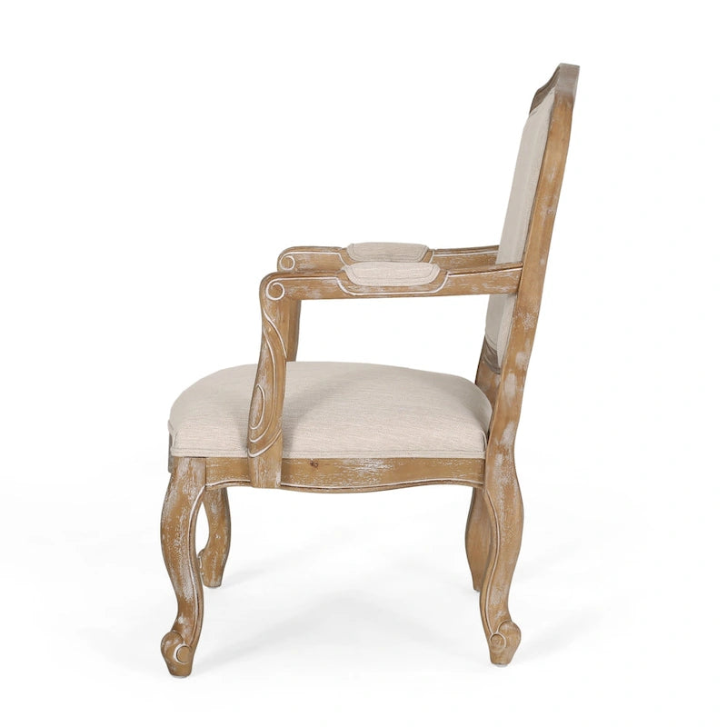 Ensemble de salle à manger rond 5 pièces style campagne française – Chaises rembourrées et table à piédestal, 4 places