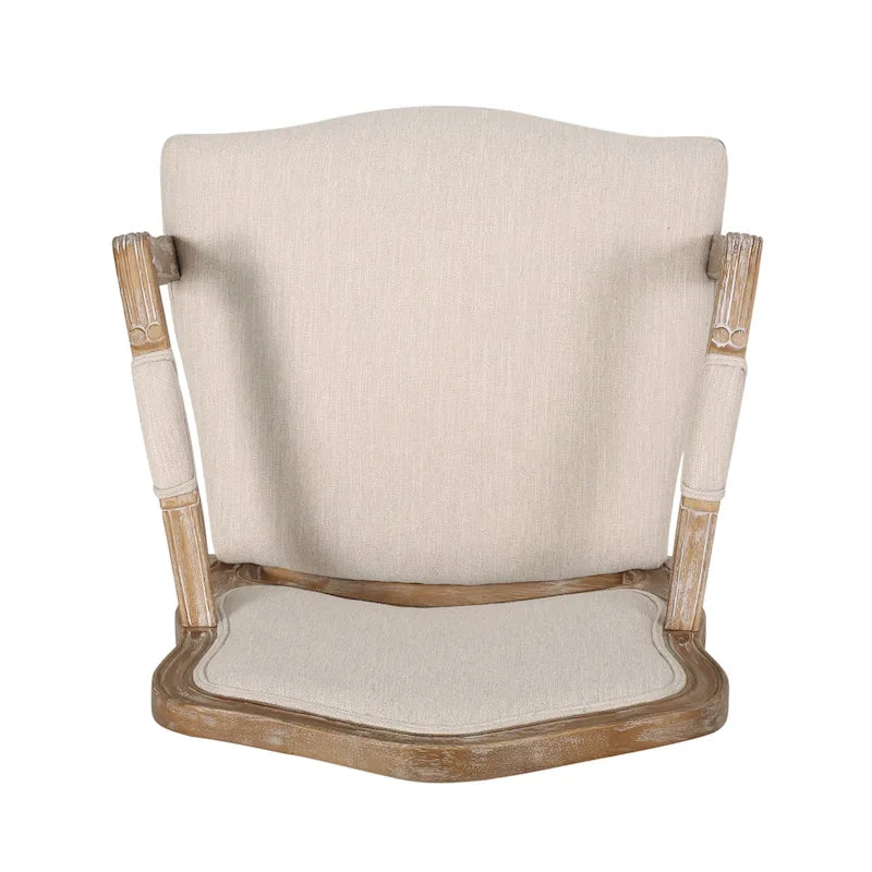 Ensemble de salle à manger rond 5 pièces style campagne française – Chaises rembourrées et table à piédestal, 4 places