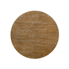 Ensemble de salle à manger rond 5 pièces style campagne française – Chaises rembourrées et table à piédestal, 4 places