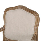 Ensemble de salle à manger rond 5 pièces style campagne française – Chaises rembourrées et table à piédestal, 4 places