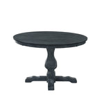 Ensemble de salle à manger rond 5 pièces style campagne française – Chaises rembourrées et table à piédestal, 4 places