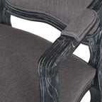 Ensemble de salle à manger rond 5 pièces style campagne française – Chaises rembourrées et table à piédestal, 4 places
