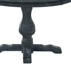 Ensemble de salle à manger rond 5 pièces style campagne française – Chaises rembourrées et table à piédestal, 4 places
