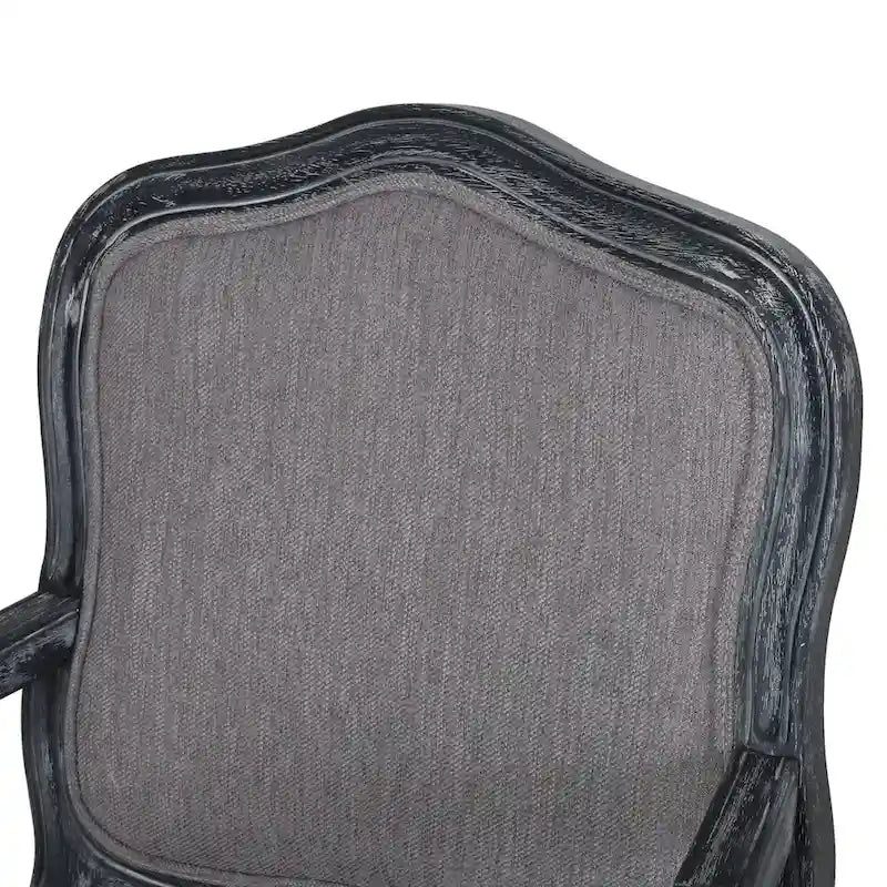 Ensemble de salle à manger rond 5 pièces style campagne française – Chaises rembourrées et table à piédestal, 4 places