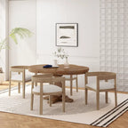 Ensemble de salle à manger 5 pièces en tissu et bois – Table avec 4 chaises rembourrées, style moderne