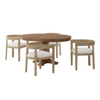 Ensemble de salle à manger 5 pièces en tissu et bois – Table avec 4 chaises rembourrées, style moderne