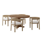 Ensemble de salle à manger 5 pièces en tissu et bois – Table avec 4 chaises rembourrées, style moderne