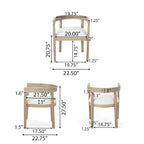Ensemble de salle à manger 5 pièces en tissu et bois – Table avec 4 chaises rembourrées, style moderne