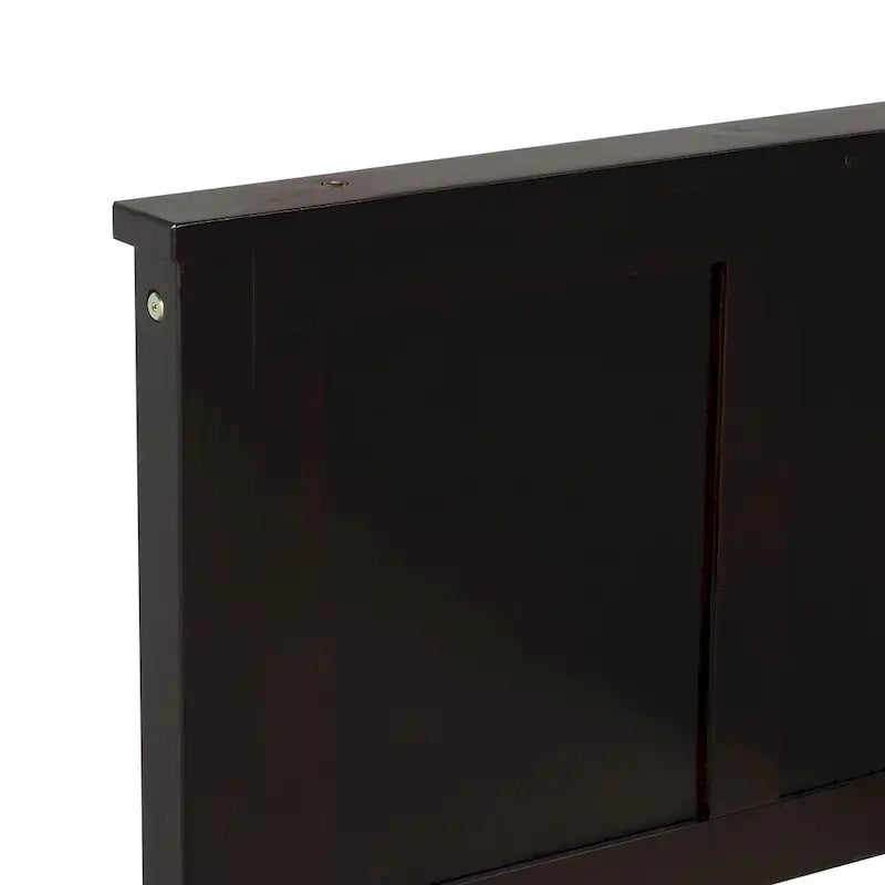 Lit plateforme double espresso avec rangement et 2 tiroirs sous le lit