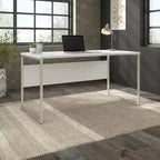 Bureau informatique avec pieds en métal et gestion des câbles