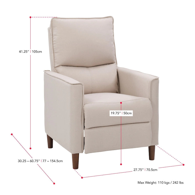 Fauteuil inclinable manuel avec repose-pieds