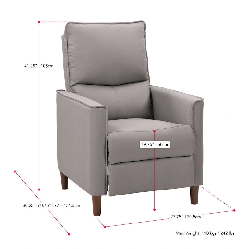 Fauteuil inclinable manuel avec repose-pieds