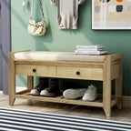 Banc de rangement avec coussin et étagère à chaussures