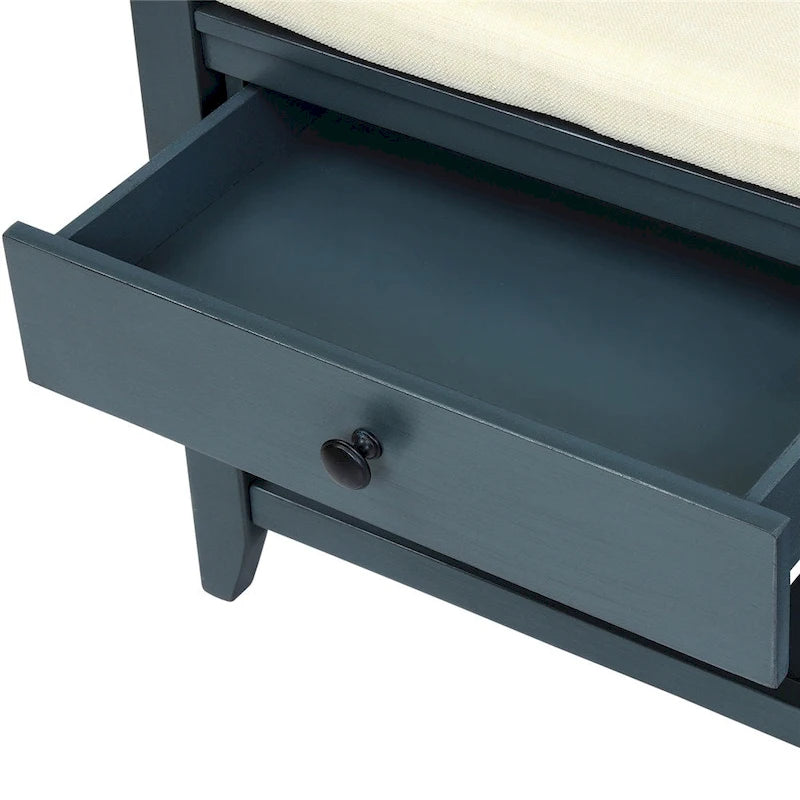 Banc de rangement avec coussin et étagère à chaussures