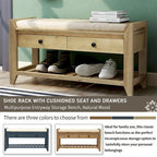 Banc de rangement avec coussin et étagère à chaussures
