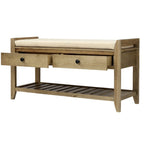 Banc de rangement avec coussin et étagère à chaussures