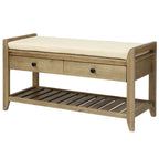 Banc de rangement avec coussin et étagère à chaussures