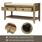 Banc de rangement avec coussin et étagère à chaussures