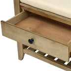 Banc de rangement avec coussin et étagère à chaussures