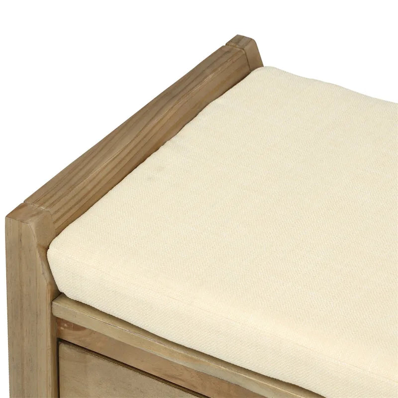 Banc de rangement avec coussin et étagère à chaussures
