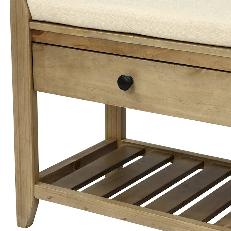 Banc de rangement avec coussin et étagère à chaussures