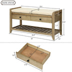 Banc de rangement avec coussin et étagère à chaussures