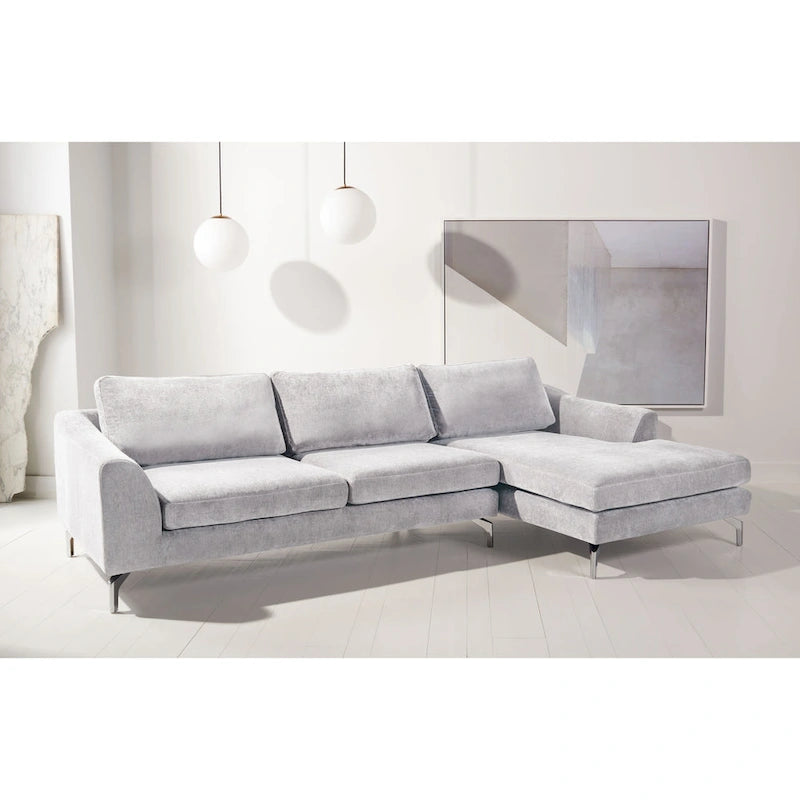 Canapé en Velours Gris Anthracite Nicholsen SAFAVIEH Couture