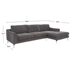 Canapé en Velours Gris Anthracite Nicholsen SAFAVIEH Couture