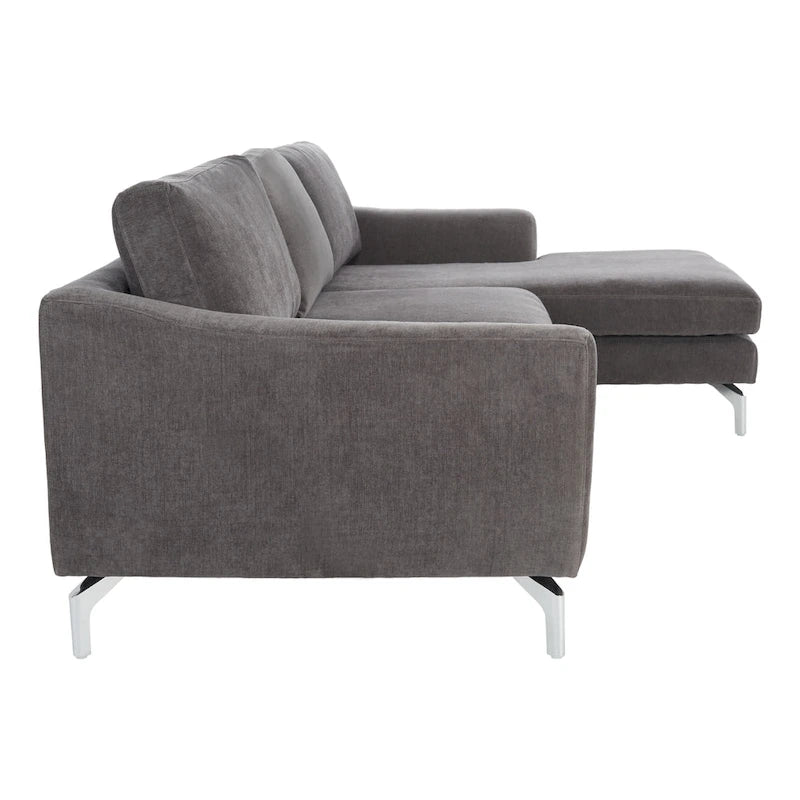 Canapé en Velours Gris Anthracite Nicholsen SAFAVIEH Couture