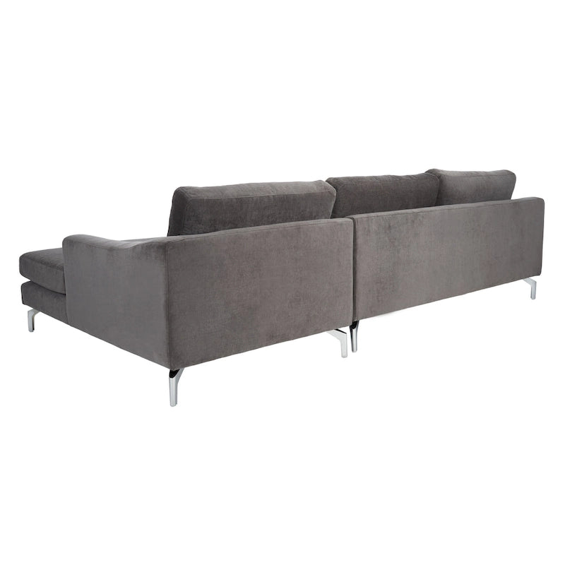 Canapé en Velours Gris Anthracite Nicholsen SAFAVIEH Couture