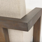 Fauteuil d'appoint en tissu beige Sovereign avec cadre en bois massif marron foncé