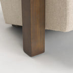 Fauteuil d'appoint en tissu beige Sovereign avec cadre en bois massif marron foncé