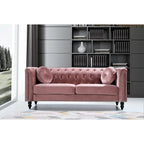 Canapé Chesterfield classique en velours clouté – Capitonnage, Éléments de salon élégants