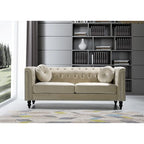Canapé Chesterfield classique en velours clouté – Capitonnage, Éléments de salon élégants