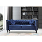 Canapé Chesterfield classique en velours clouté – Capitonnage, Éléments de salon élégants