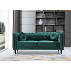 Canapé Chesterfield classique en velours clouté – Capitonnage, Éléments de salon élégants