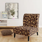 Fauteuil d'appoint rembourré imprimé léopard marron