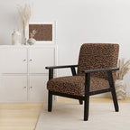 Fauteuil d'appoint rembourré imprimé léopard marron