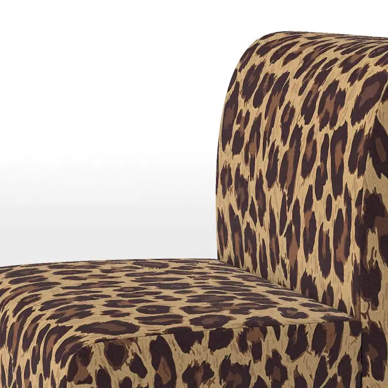 Fauteuil d'appoint rembourré imprimé léopard marron