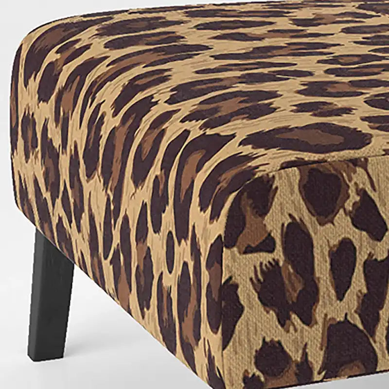 Fauteuil d'appoint rembourré imprimé léopard marron