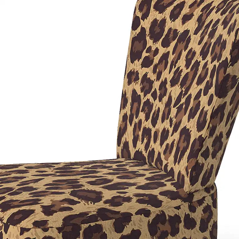 Fauteuil d'appoint rembourré imprimé léopard marron