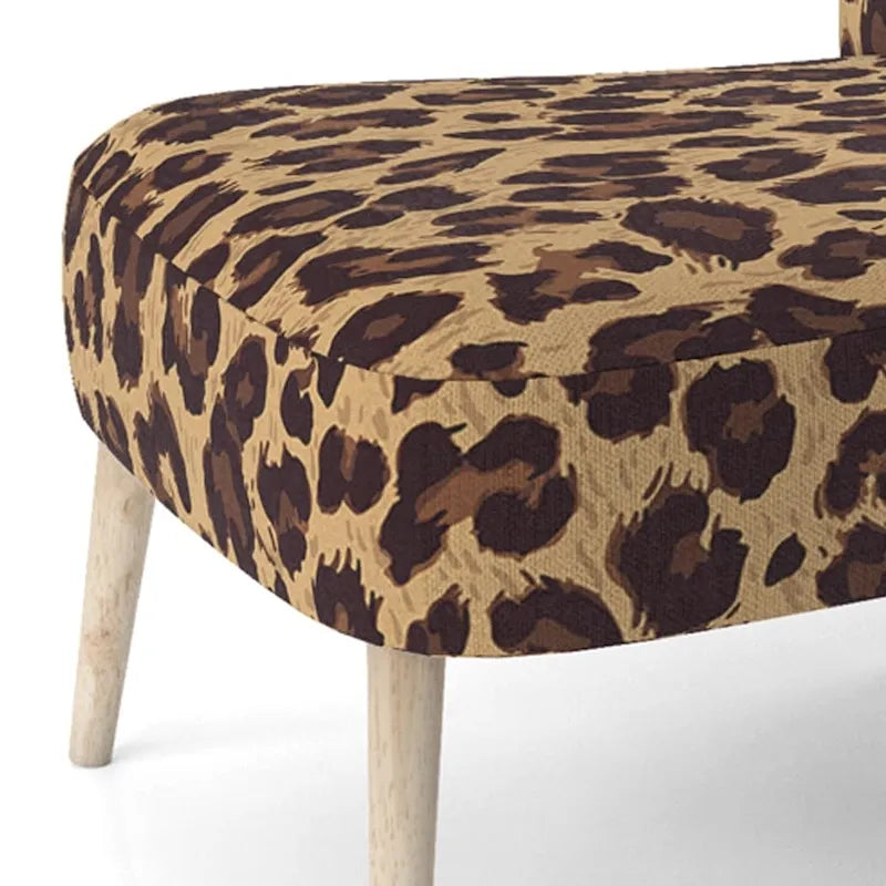Fauteuil d'appoint rembourré imprimé léopard marron