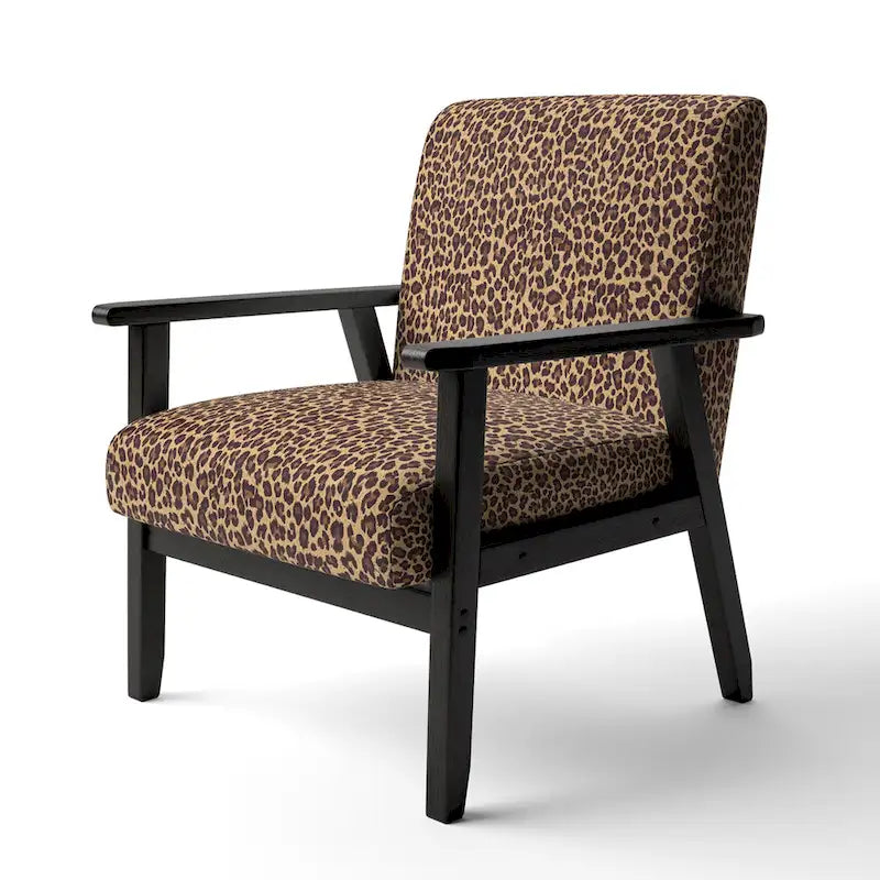Fauteuil d'appoint rembourré imprimé léopard marron