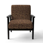 Fauteuil d'appoint rembourré imprimé léopard marron