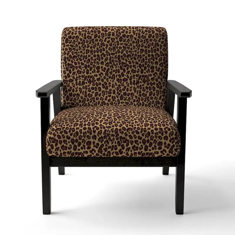 Fauteuil d'appoint rembourré imprimé léopard marron