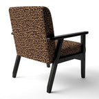 Fauteuil d'appoint rembourré imprimé léopard marron