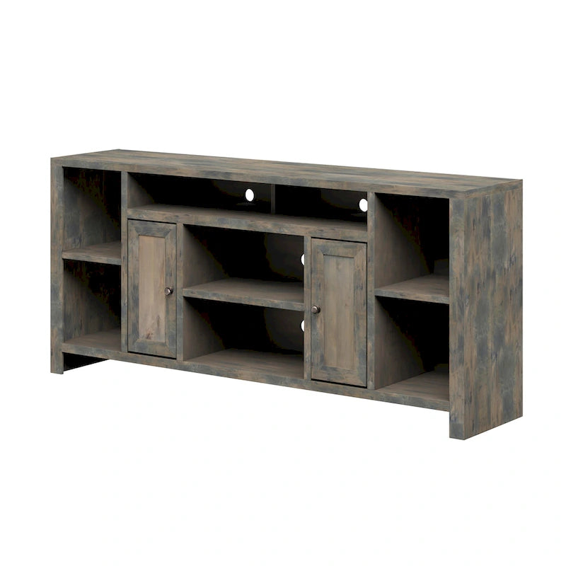 Meuble TV de 188 cm pour téléviseurs jusqu'à 85" – Fini bois de grange, aucun assemblage requis