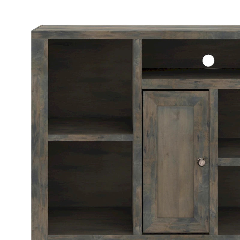 Meuble TV de 188 cm pour téléviseurs jusqu'à 85" – Fini bois de grange, aucun assemblage requis
